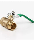 No Sweat 1/2 Inch Brass Ball Valve Male To Female Quick Turn Swivel Handle dripping free shut off pipe fitting with green handle.