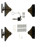 Beefy Heavy Duty Gate Frame Kit And Hardware For Wooden Fences And Driveways Including 90 Degree Right Angle Hinges Gate Latch Corner Braces And Shed Door Deck Gate Support Zinc Plated Powder Coated Weatherproof And Rust Proof For Outdoor Use visible