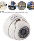 Rock Solid 1080P Hd Dome Security Camera With Hella Crisp Infrared Night Vision And 3.6Mm Lens For Outdoor Use, side view, white casing.