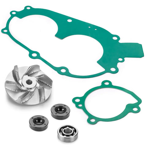 Premium Water Pump Impeller Gasket Bearing And Seal Kit Fits Polaris Sportsman Big Boss Scrambler 400, featuring impeller, bearings, gaskets.