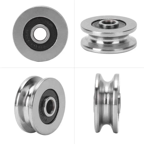 Top Shelf 10 Piece V1804 V Groove Ball Bearings Made From Solid Bearing Steel Heavy Duty single row track roller, front and side views.