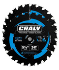 Rooftop Ready 5.5 Inch Framing Circular Saw Blade With 24 Carbide Tipped Teeth And Ultra Thin Kerf For Rock Solid Plywood Mdf Osb Cuts 10mm Arbor Heavy Duty Build 2 Pack, close-up view of the saw blade.