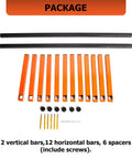 Heavy Duty Six Shelf Lumber Rack Wall Mount Wood Organizer Built Tough For Garage Storage Rock Solid Steel Construction parts and accessories displayed.