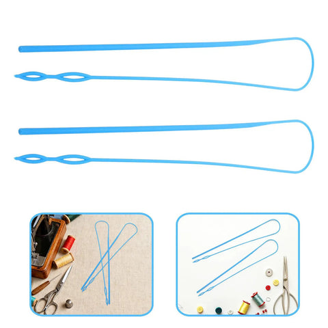 Five Piece Rope Threader Tool Set For Easy Threading And Quick Drawstring Replacement, Handy Lightweight Plastic String Puller For Pants, Shoelaces, Elastic Bands, And Craft Projects On The Go, blue plastic