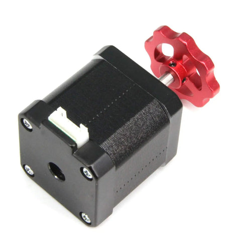 Top Shelf Aluminum Extruder Hand Twist Nut Compatible With Creality CR10 Ender 3 37Mm Badass Cam Knob on a black stepper motor.