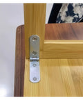 Foldable Flush Hatch Hinges For Flip Style Tables And Desks Sewing Machines And More 10 Pack No Fuss Easy Install showing corner attachment