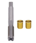 Pro Grade Thread Repair Kit With High Speed Steel Tap And Stainless Inserts M12 X 1.25 And M14 X 1.25 showing tap and two inserts
