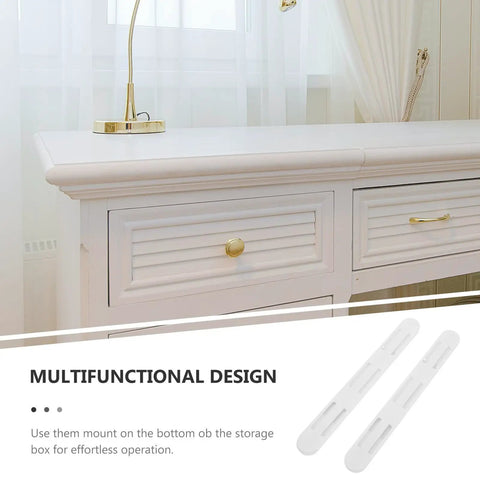 Two Pack Silent Drawer Slides For Kitchen And Bathroom Cabinets, plastic glides, multifunctional, under cabinet application