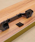 Rustic Wood Barn Door Handle Set With Dope Antique Copper Imitation Finish Aluminum Alloy European Drawer Pulls visible on wood
