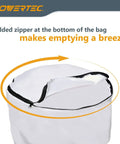 Pro Grade 1-Micron Dust Filter Bag For Wall Mount Dust Collectors, zipper detail, 14 inch diameter, 24 inch long