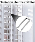 Top Notch Plantation Shutter Repair Kit 170 Piece Assortment Of Spring Pins Collar Brass Louver Staples For Quick Window Blind Fixup And No Sweat Home Refresh, showing tilt rod and spring pin.