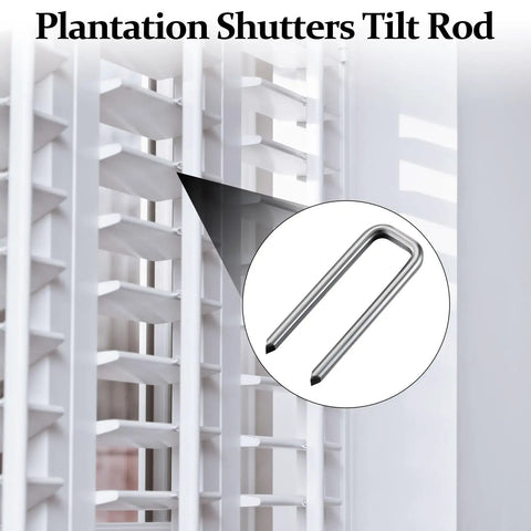 Top Notch Plantation Shutter Repair Kit 170 Piece Assortment Of Spring Pins Collar Brass Louver Staples For Quick Window Blind Fixup And No Sweat Home Refresh, showing tilt rod and spring pin.