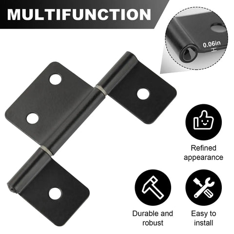 Close-up of Slick Three Leaf Cabinet Hinges For Mobile Homes And Rv Doors Zero Sweat Setup Built Tough Non Mortised Lock.
