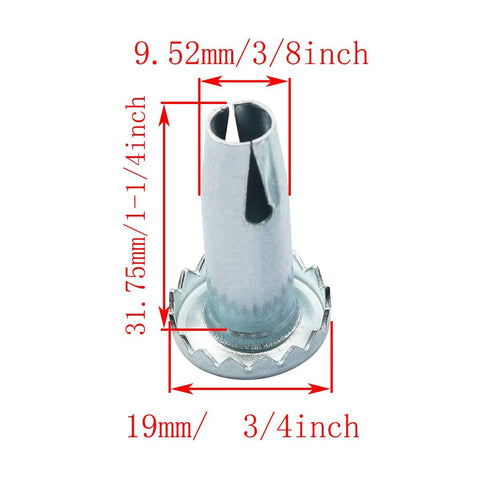 Eight Piece Swivel Caster Sleeve Sockets Set For Metal Stem Casters With Grip Ring Replacement Sockets For Chair Legs And Wooden Furniture Durable Iron Construction With Wear And Rust Resistance Fits Three Eighth Inch Shaft Thirty One Point Seven Five.