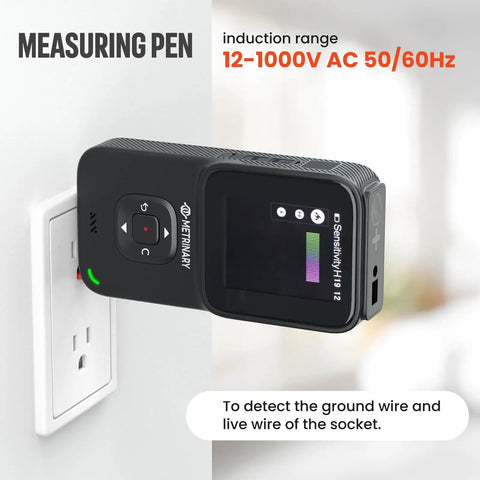 Top Shelf Ten In One Wall Scanner And Smart Thermal Imager Delivering Hella Precise Detection For Snagging Hidden Wood Studs And Live Cables Smooth Operation No Sweat Diy Essential measuring pen detecting wires at a wall outlet.