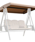 Waterproof Outdoor Swing Canopy Replacement For 2 To 3 Seater Universal Patio Cover Khaki 79x49 Inches on frame