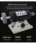Heavy Duty 800W Bench Grinder With Variable Speed For Woodwork Jade Polishing And Precision Detail Work Flexible Shaft Kit Included For Hella Smooth Finishes Every Time, showing powerful motor and polishing wheel.
