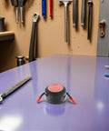 Vanzack Tiny Auto Fire Extinguisher For Car Engine And Garage Use Lightweight Alum Alloy Compact Emergency Safety Sprayer on workbench