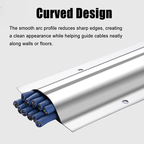 10 Pack Stainless Steel Floor Cable Covers For Cords Curved Cable Trunking Raceways For Wall And Floor Management Wire