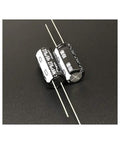 Close-up of 10 Pcs 270uF 50V HD Series Aluminum Electrolytic Capacitor 10x20mm with clear labels, ideal for audio projects.