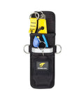 Dual Tool Belt Holster With Retractor For Two Hand Tools, Heavy-Duty Ballistic Denier Fabric, High-Density Webbing, Black Worksite Gear