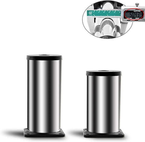 Rock Solid Adjustable Washing Machine Base With Casters Universal Dryer And Fridge Rolling Cart Featuring Locking Swivel Wheels Smooth Ride Appliance Dolly For Garage Or Laundry Room, two sizes of appliance dolly bases in silver.