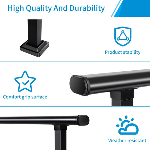 Upgrade Horizontal Deck Railing Kit Built Tough 40 Inch High 48 Inch Wide Black Heavy Duty Wrought Iron Outdoor Guard Fence Handrail For Porch Balcony Patio Deck And Other Outdoor And Indoor Spaces