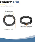No Frills M24 Split Lock Washers 20 Pack 304 Stainless Steel Spring Safety Rings 0.97 Inch Inner Diameter dimensions image