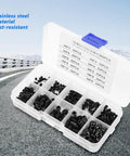 Beefy Socket Head Hex Grub Screw Set Assortment Kit 12.9 Grade Stainless DIN 916 Metric Sizes M3 to M8 Heavy Duty Fasteners for Machinery Repair and Metalworking Great for Fixtures Handles and DIY Projects in organizer case