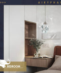 Modern Nickel Crystal Pendant Light Dimmable LED Fixture For Kitchen Island And Dining Room, Solid K9 Crystal, Bedroom