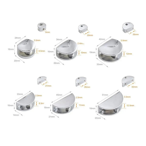 Cabinet Shelf Clips 10 Pack Panel Bracket Holders Zinc Alloy Glass Clamp Shelves Door Hinge Furniture Accessories