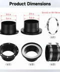 Ultimate 8 Piece Adhesive Dust Collector System Starter Kit For 4 Inch Shop Vac Hoses product dimensions layout.