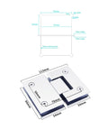 Top Shelf 304 Stainless Steel Frameless Glass Shower Hinges 2 Pack dimensions and design for modern baths.