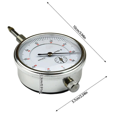 Dial Indicator Gauge With Clear Scale For Precise Measurements In Machining And Engineering Projects, Rust Resistant Stainless Steel