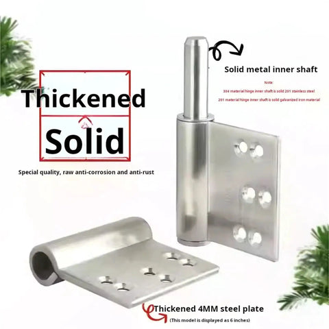 Tough As Nails Five Inch Stainless Steel Flag Door Hinge Featuring Super Quick Release Hardware And Silky Smooth Three Sixty Rotation Built Dang Tough To Stop Rust Cold, showing thickened 4MM steel plates.