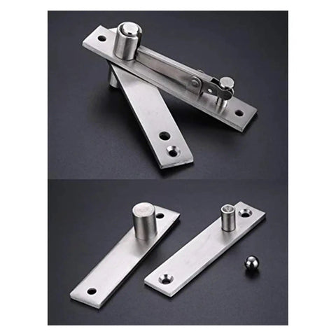 Bulk Pack 20 Sets Stainless Steel Pivot Hinges Heavy Duty Rotating Shaft for Rustic Wood Doors and Murphy Beds Hidden Gate Hardware Rock Solid no wobble hinges with shiny silver finish.