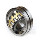 Heavy Duty Stainless Steel Double Spherical Roller Bearings Metric Dimensions 110 To 440 Millimeters And 200 To 650 Millimeters Pre Lubed Single Unit Industrial Workhorse Bearing Rig close-up of double row bearing in steel and brass.