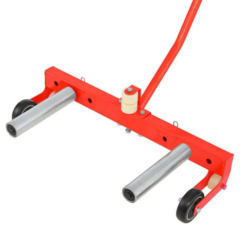 Heavy Duty Adjustable Tire Wheel Dolly Full Size Cart with smooth rollers for easy tire movement in garages.