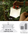 Solar Camping Lantern Inflatable LED Lamp Great For Camping Hiking Travel And Outdoor Adventures Waterproof IP67 held by a hand