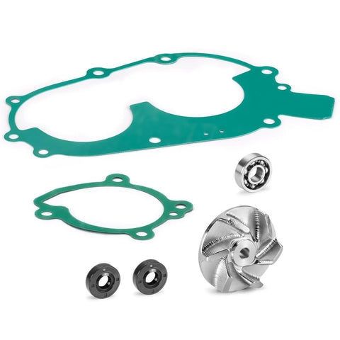 Premium Water Pump Impeller Gasket Bearing And Seal Kit Fits Polaris Sportsman Big Boss Scrambler 400 showing gaskets, bearings, and impeller.