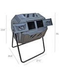 Dual Chamber 42 Gallon Black Outdoor Compost Tumbler Bin For Backyard Garden And Kitchen Rotating Drum With Easy Turn Mechanism
