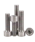 Hardcore M8 Pure Titanium Grade 2 Hex Socket Cap Screws Din912 50 Pack Set, durable screws shown from multiple angles.