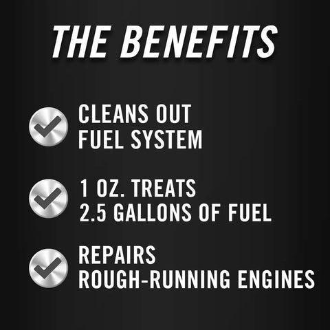 Image showing benefits of Kickstart Your Rig Small Engine Fuel Treatment And Carb Cleaner ensuring clean fuel systems and engine repair.