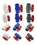 Heavy Duty PVC Ball Valve And U PVC Sliding Pipe Connector For Plumbing Repair Built Like A Tank With Smooth Rotation And Leak Proof Design For No Hassle Repairs On The Fly in various colors.