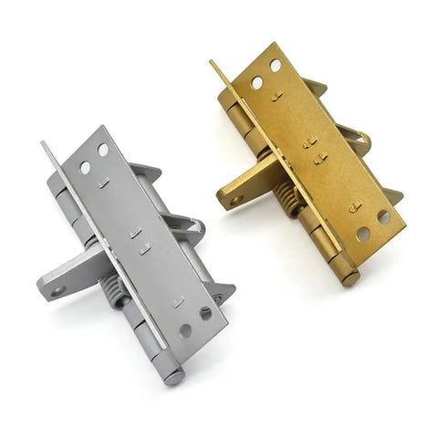 Spring Loaded Automatic Door Closer Hidden Hinge With Spring Assist Concealed Positioning Hinge Gold and Silver Finish