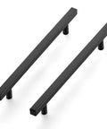 Two 10-inch matte black square cabinet pulls, stainless steel, 5 Pack 10 Inch Matte Black Square Cabinet Pulls Stainless Steel Kitchen Cupboard Dresser Handles
