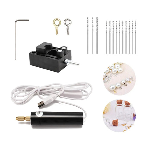 Slick Cordless Power Drill Game Changer Features Precision Multi-Bit Full Setup For Tough Wood Jobs Furniture Buildouts And Tricky Craft Resin Bead Holes Guaranteed accessories including drill bits, a USB tool and a craft holder.