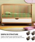 Rock Solid Vintage Brass Universal Caster Wheels With Heavy Duty Metal Build For Smooth Floor Safe Rolling On Chairs Tables And Sliding Doors Making Furniture Moves A Total Breeze Always 4 Piece Set on a crib, providing mobility and ease for relocation.