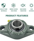Pack Of Two Self Aligning Pillow Block Bearings With Flanged Base And One Inch Bore for shaft support, showing precision design and features.