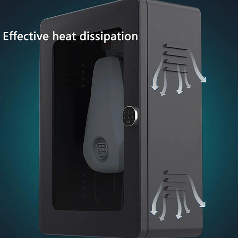 Heavy Duty Wall Mount EV Charger Protection Box with effective heat dissipation vents and secure lock housing.